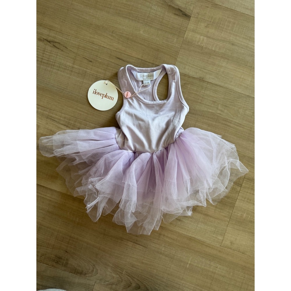 I Love Plum Tutu Dress Lavender Purple Tulle Skirt Racerback 3-6 Months NWT